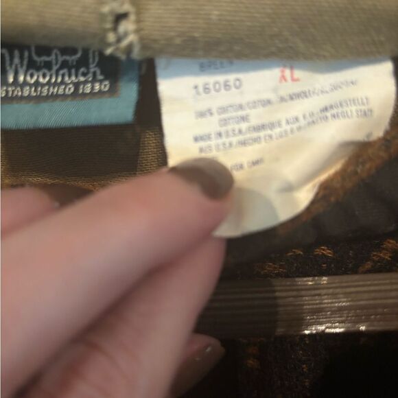 Woolrich Vintage Tan Barn Jacket with Leather Collar and button in Wool liner - Picture 4 of 7